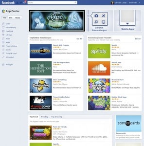 Das Facebook App Center ist online