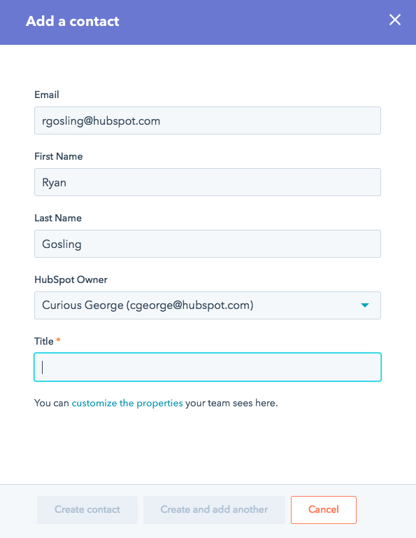 HubSpot CRM Kontakte hinzufügen