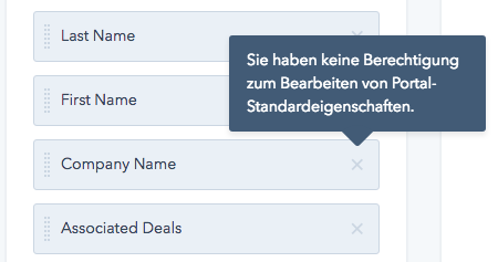 Sie haben keine Berechtigung zum Bearbeiten von Portal-Standardeigenschaften