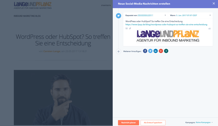 Social Media Nachrichten erstellen