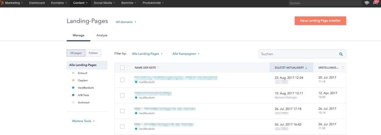 HubSpot Update neues Landing Page Design