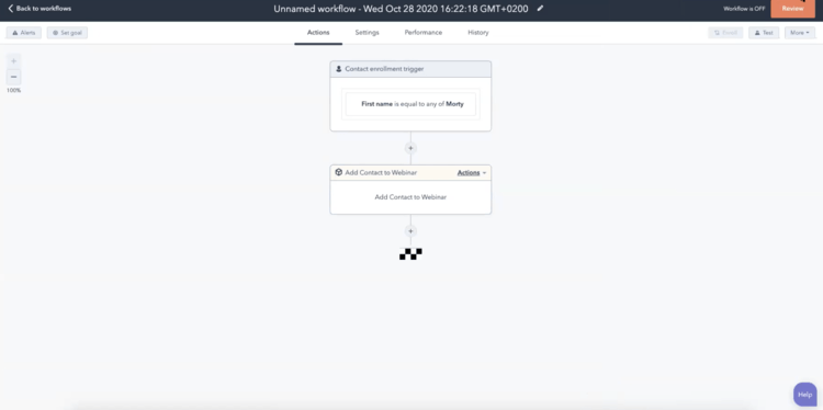 Workflow GoToWebinar Teilnehmer