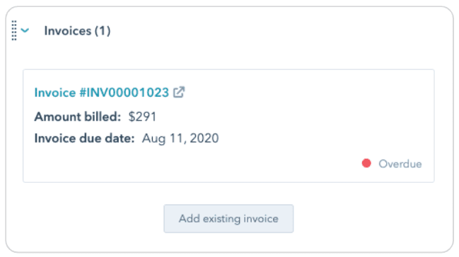 Invoice in HubSpot