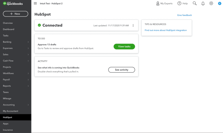 Quick Book Advanced für HubSpot