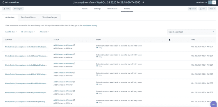Fehlermeldung GoToWebinar HubSpot