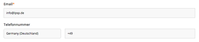 Ländercode für die Telefonnummer