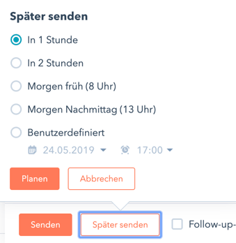 HubSpot Planungsfunktion