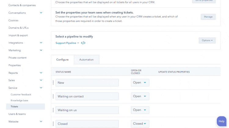 Change Ticket Status_Ticket Automatisierung für Service Hub Starter