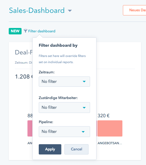 Sales Dashboard Filter