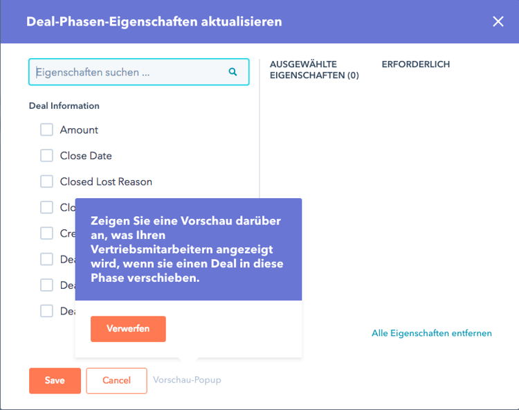 Deal Eigenschaften aktualisieren