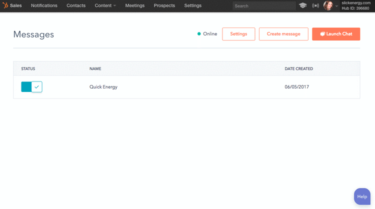HubSpot Messages - Benachrichtigung anhand der Verfügbarkeit