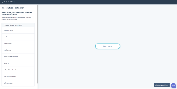 HubSpot Content Strategie - neues Themencluster erstellen