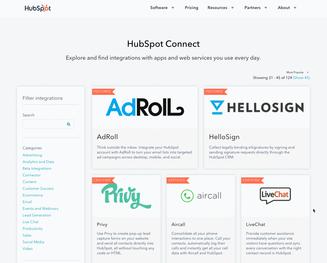 HubSpot Connect Suche