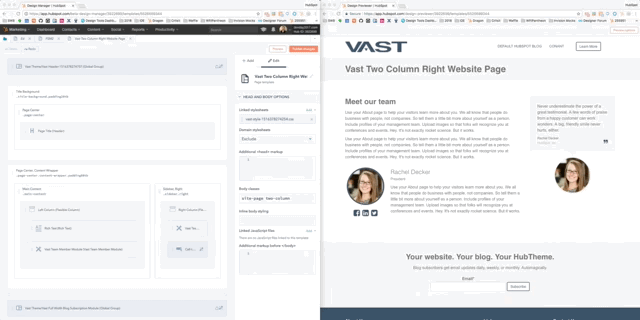 Design Manager – Live Vorschau
