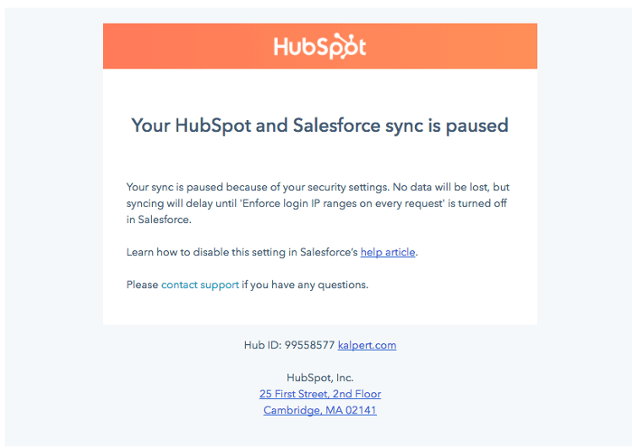 Salesforce Statusbenachrichtigung