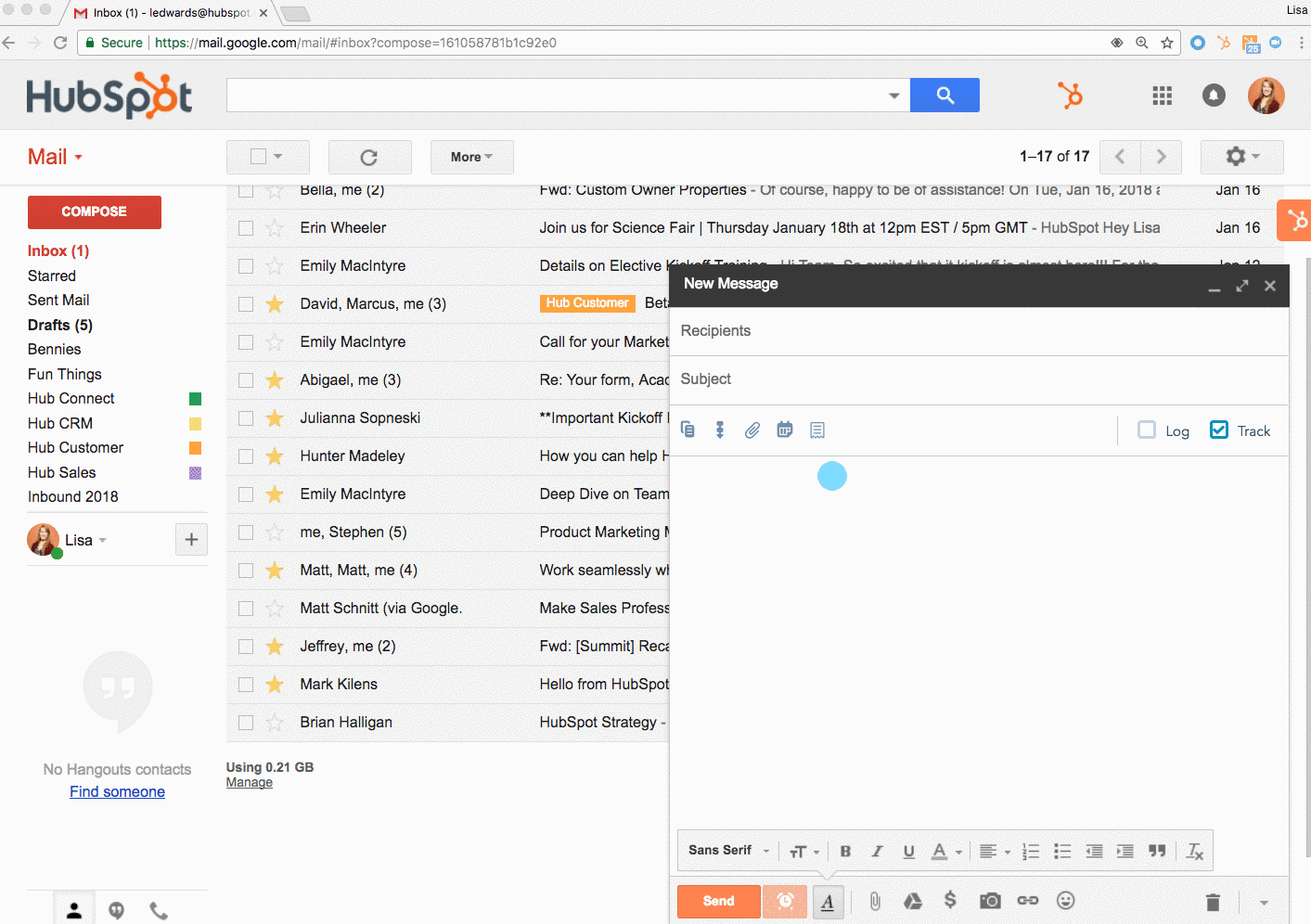 HubSpot Snippets in Gmail