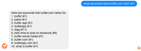 GrowthBot Keywordabfrage