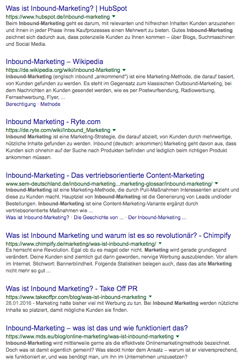 Google Suche Inbound Marketing