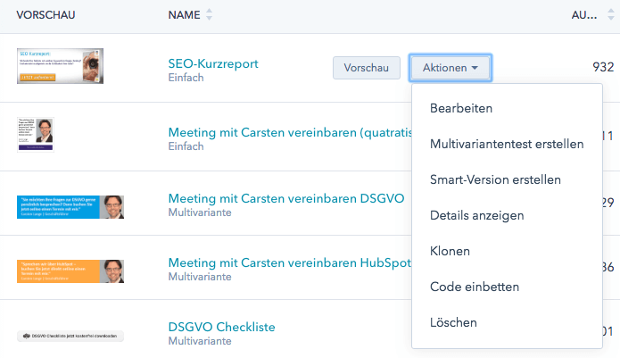CTA Aktionen