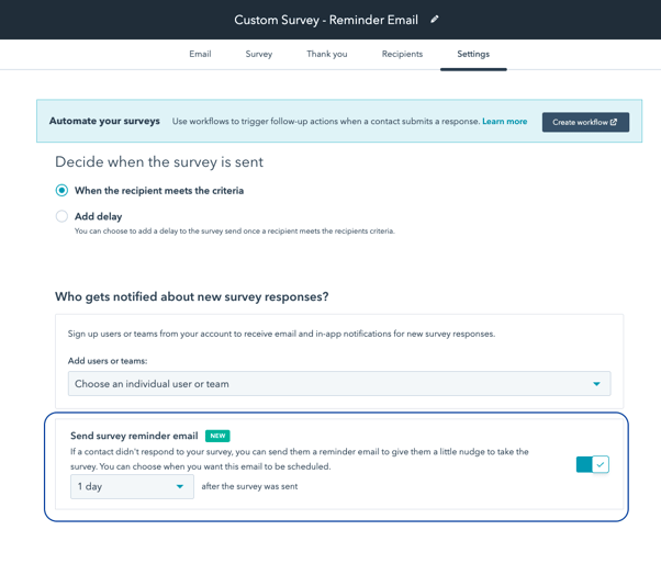 Hubspot Update (Feedback)- Erinnerungs-E-Mail für benutzerdefinierte Umfragen_1