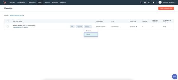 Hubspot Update (Meetings)- Klonen von Meetings-Planungsseiten_1
