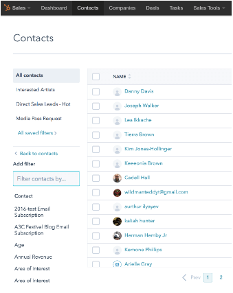 HubSpot Update Filtermöglichkeit CRM und HubSpot Marketing Filter hinzufügen vorher