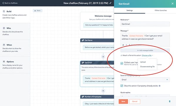 Anhang im Live-Chat einfügen
