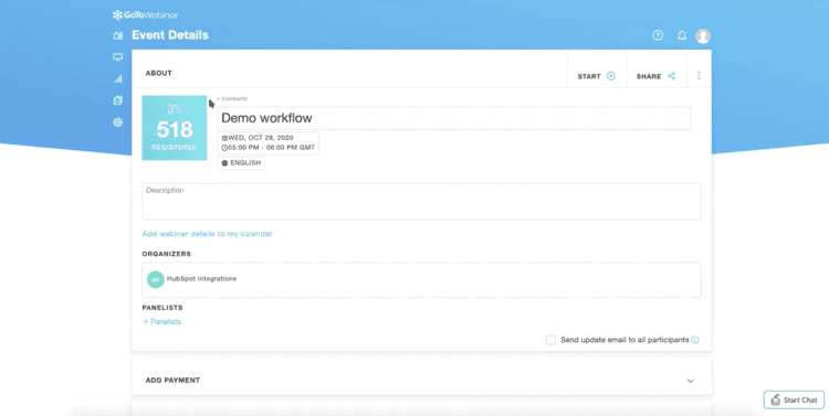 Workflow GoToWebinar HubSpot