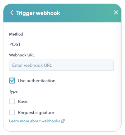 Webhooks mit Basic Authentifikation und Antragssignaturen