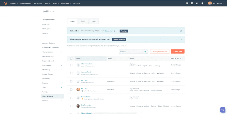 HubSpot Update: Hinzufügen von Benutzern zu mehreren Teams