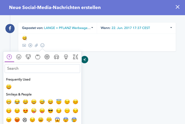 Emojis in Social Media Nachrichten