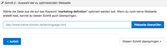 Landing Page Schritt 2 PageRangers