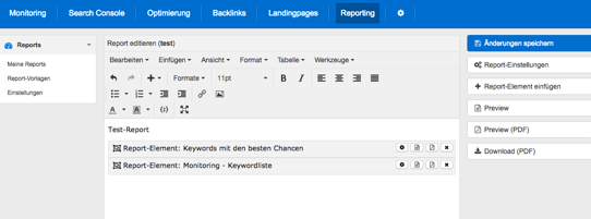 Reporting Modul PageRangers