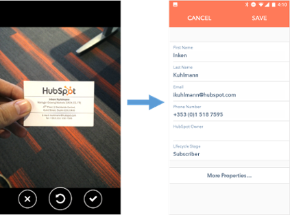 HubSpot Visitenkartenscanner