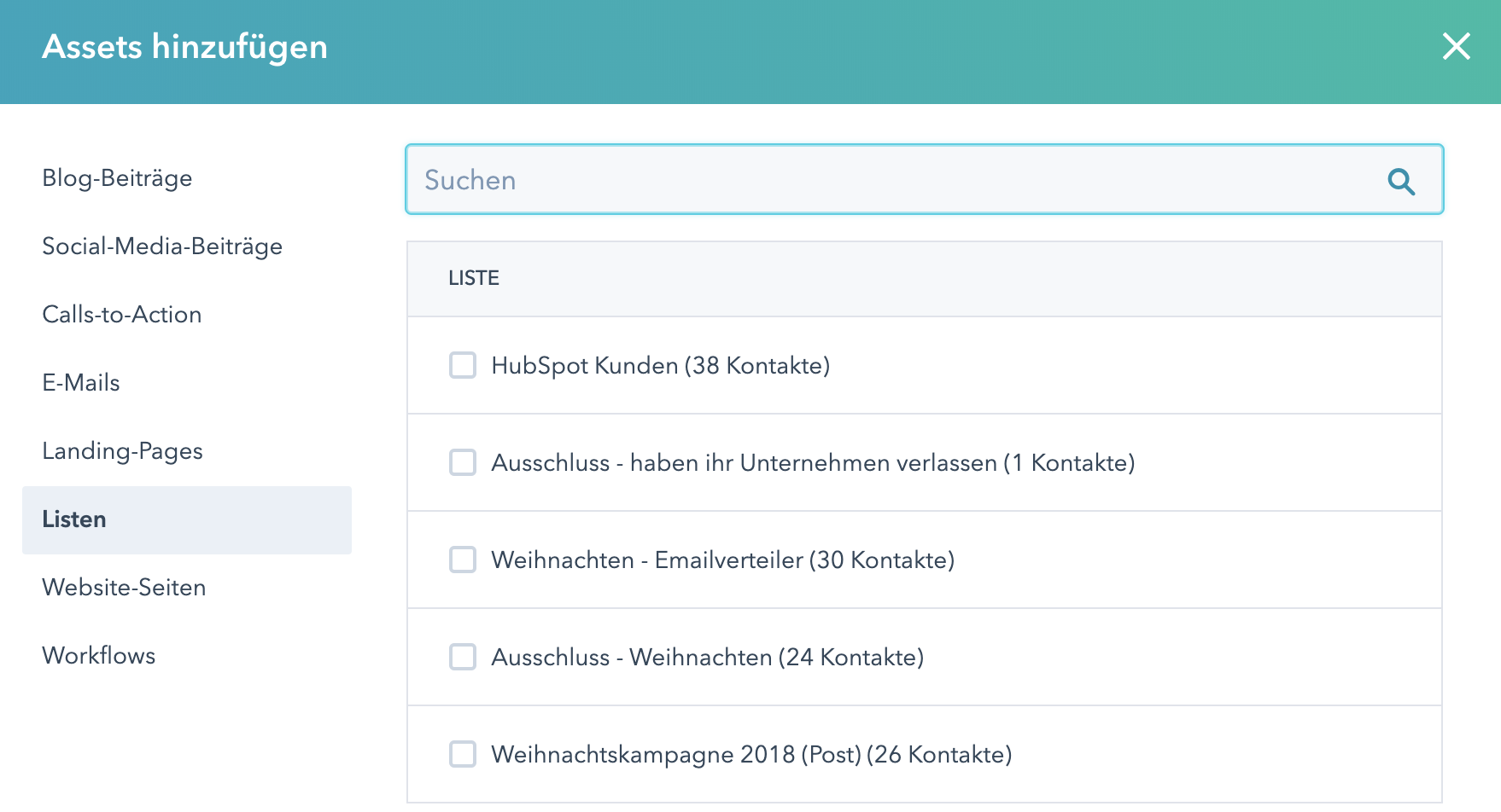 Fügen Sie jetzt statische Listen Ihren HubSpot-Kampagnen hinzu
