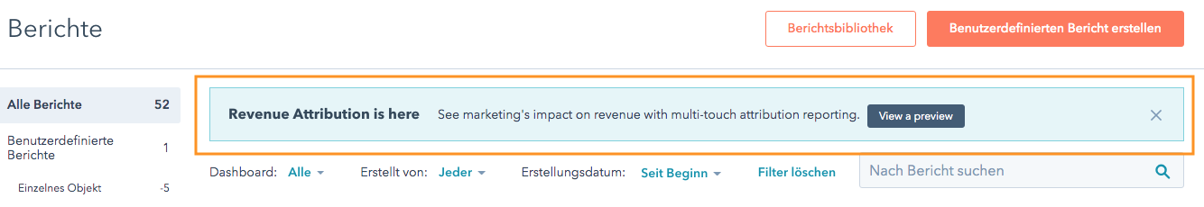 HubSpot Attribution Report