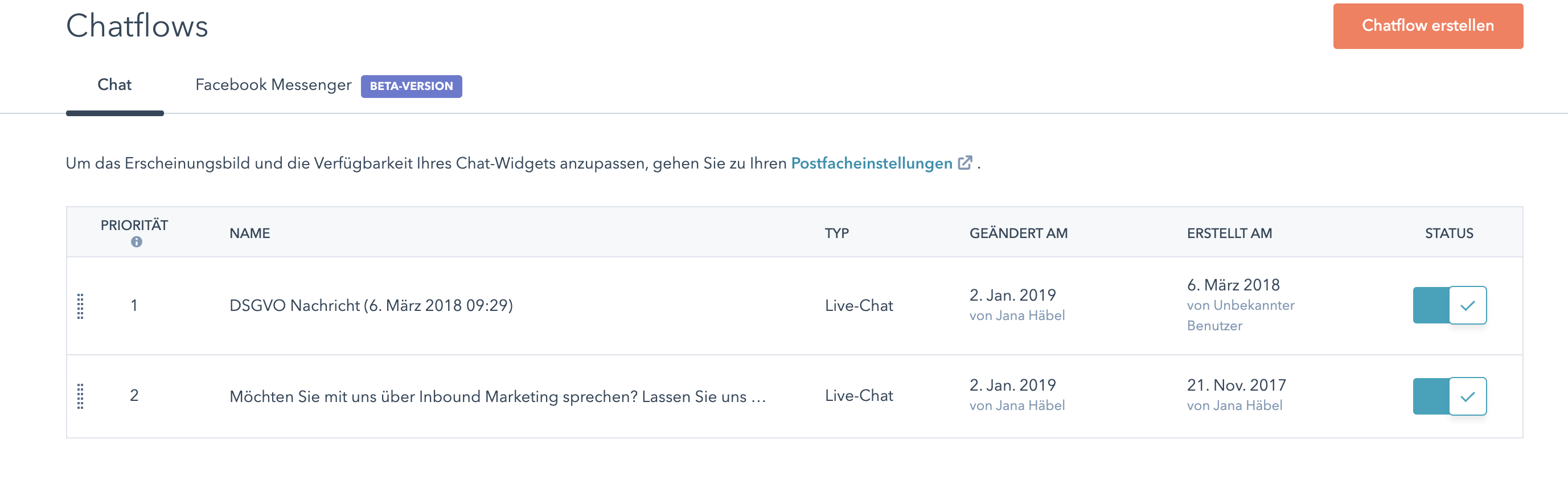 Priorisieren Sie Chatflows auf Ihrer Website