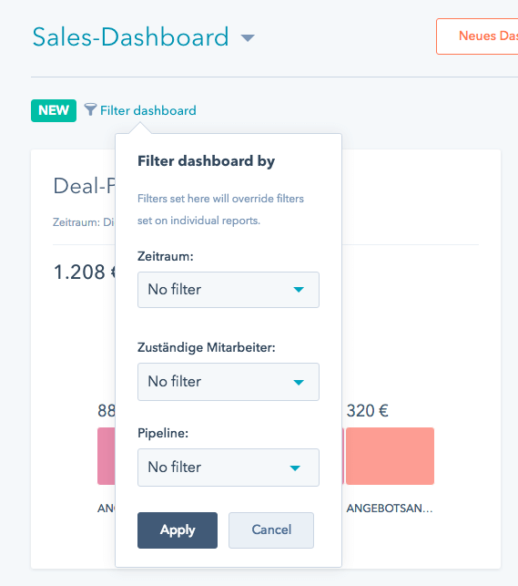 Flexiblere Filtermöglichkeit für Ihre HubSpot Dashboards