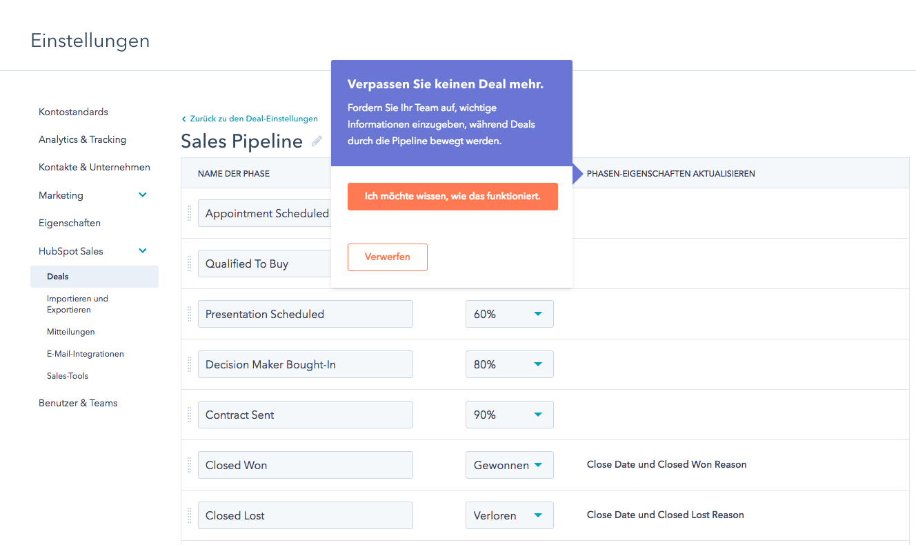 HubSpot Deals: So vereinheitlichen Sie den Prozess für Vertriebsteams