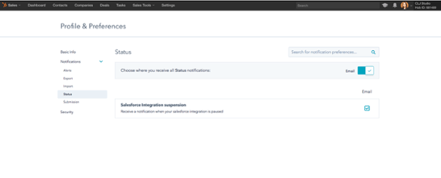 So verwalten Sie Ihre Salesforce-Statusbenachrichtigung in HubSpot