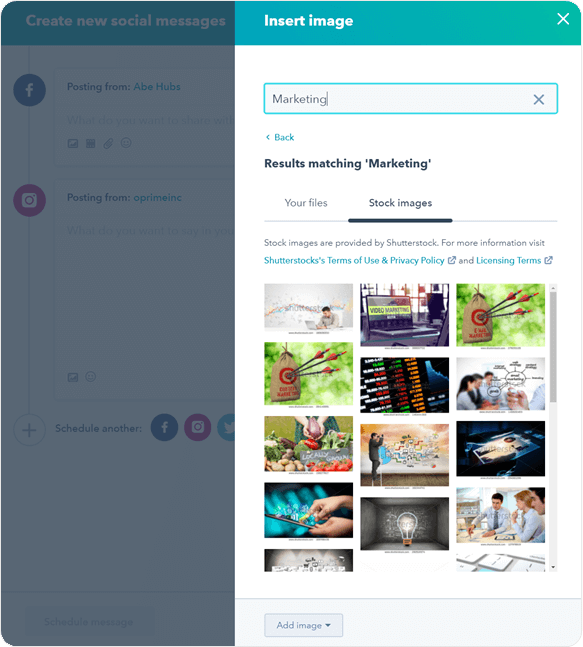Shutterstock - auch im HubSpot Social Media Tool nutzbar