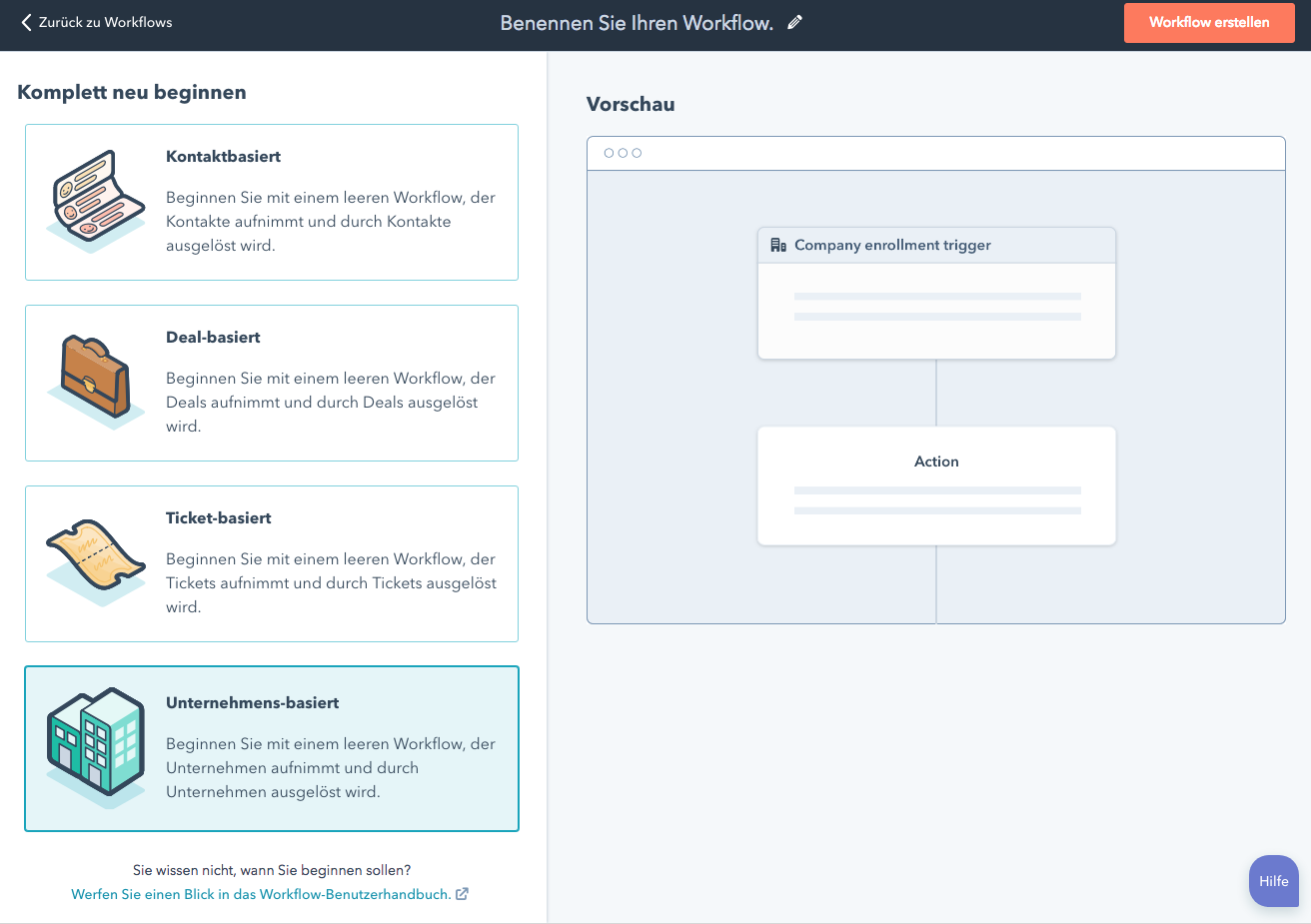 Neue Workflows in HubSpot – ticket-, deal- und unternehmensbasiert