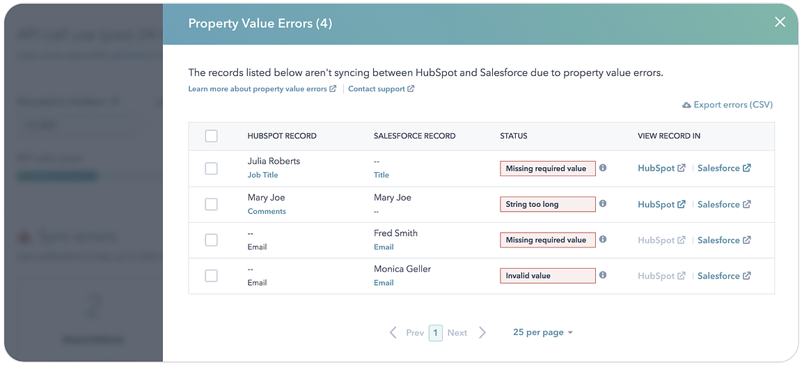 HubSpot Salesforce Sync Health