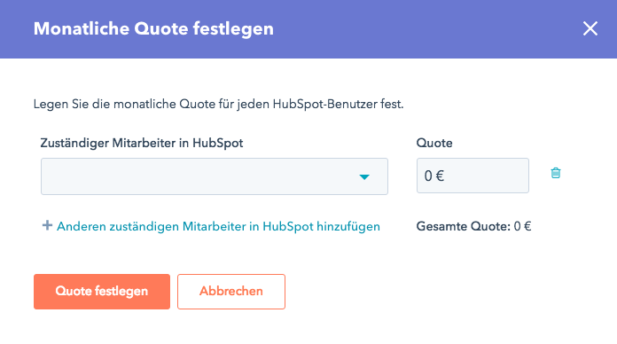 Ein einfacher Weg, um Vertriebsquoten im HubSpot CRM zu aktualisieren